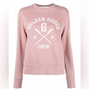 COPY - NWT GOLDEN GOOSE LOGO PRINT CREW NECK SWEATSHIRT Pink